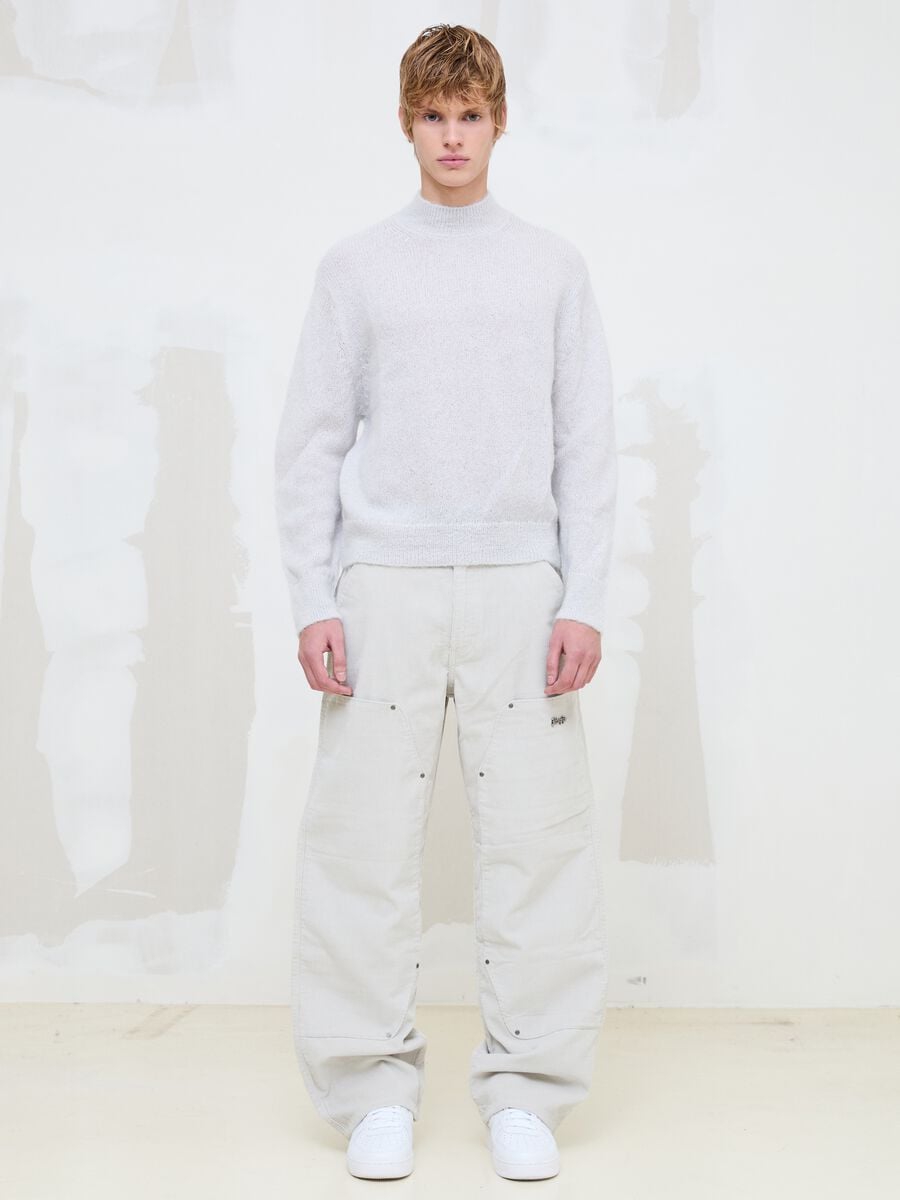 Mohair Crew Neck in Light Beige_2