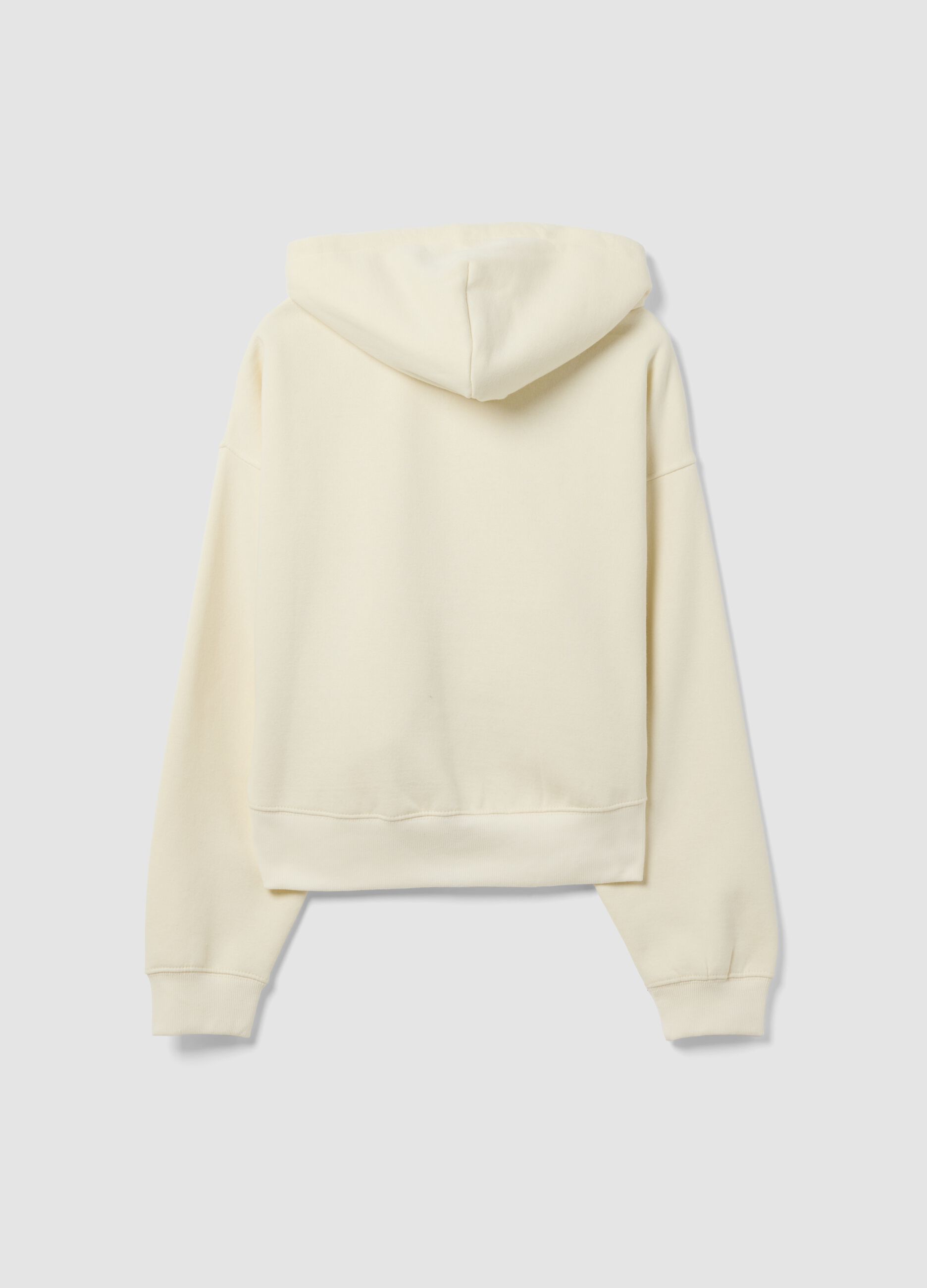 White cotton-blend hooded sweatshirt with Everlast logo