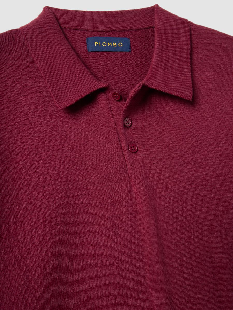 Red regular fit polo shirt in a cotton, linen and silk blend_2