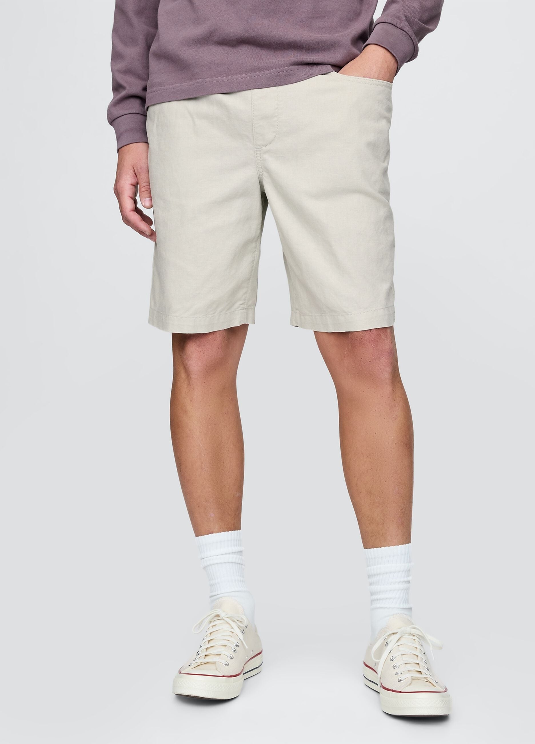 Beige Linen and Cotton Shorts by Gap