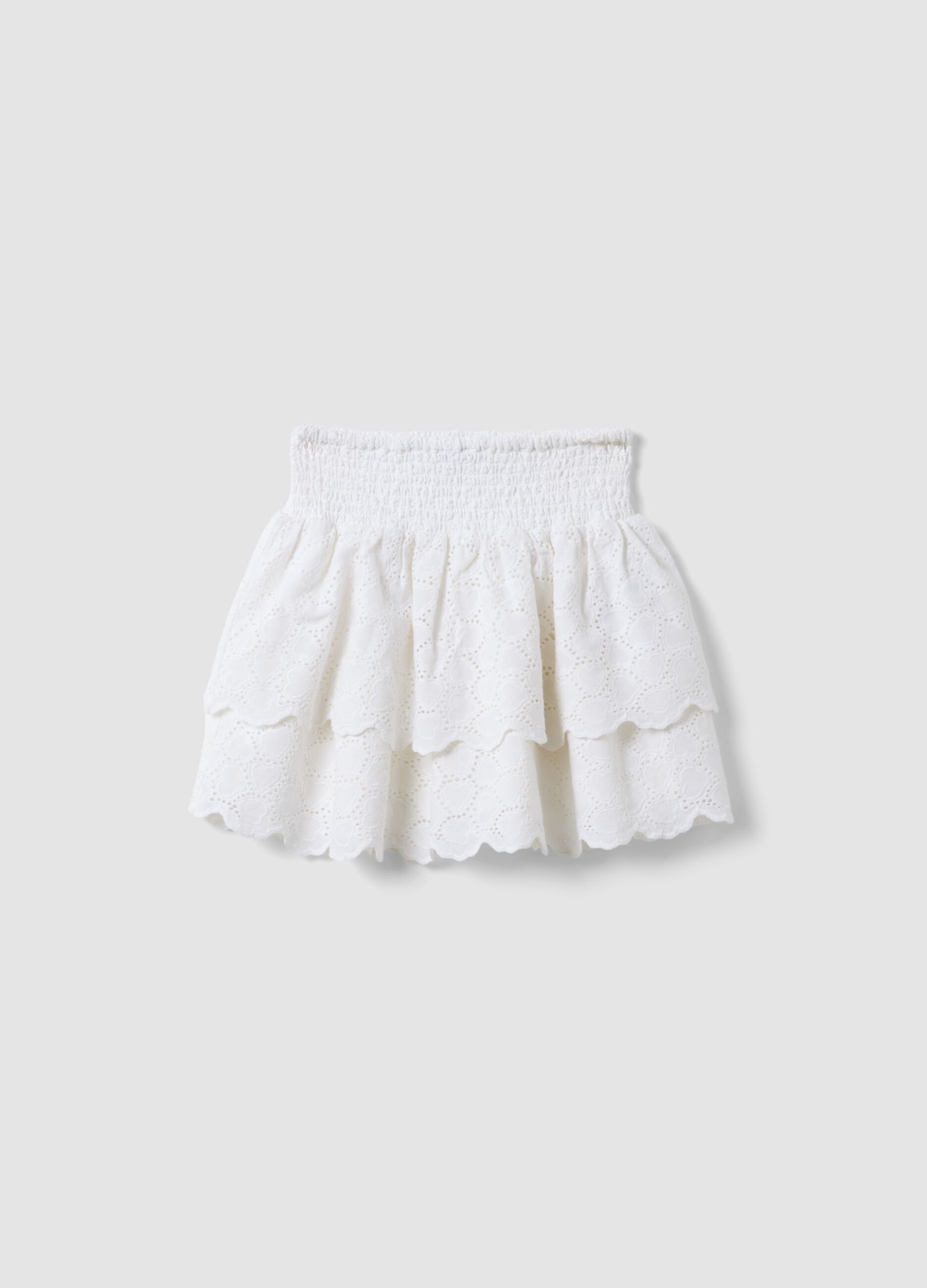 White pure cotton mini skirt