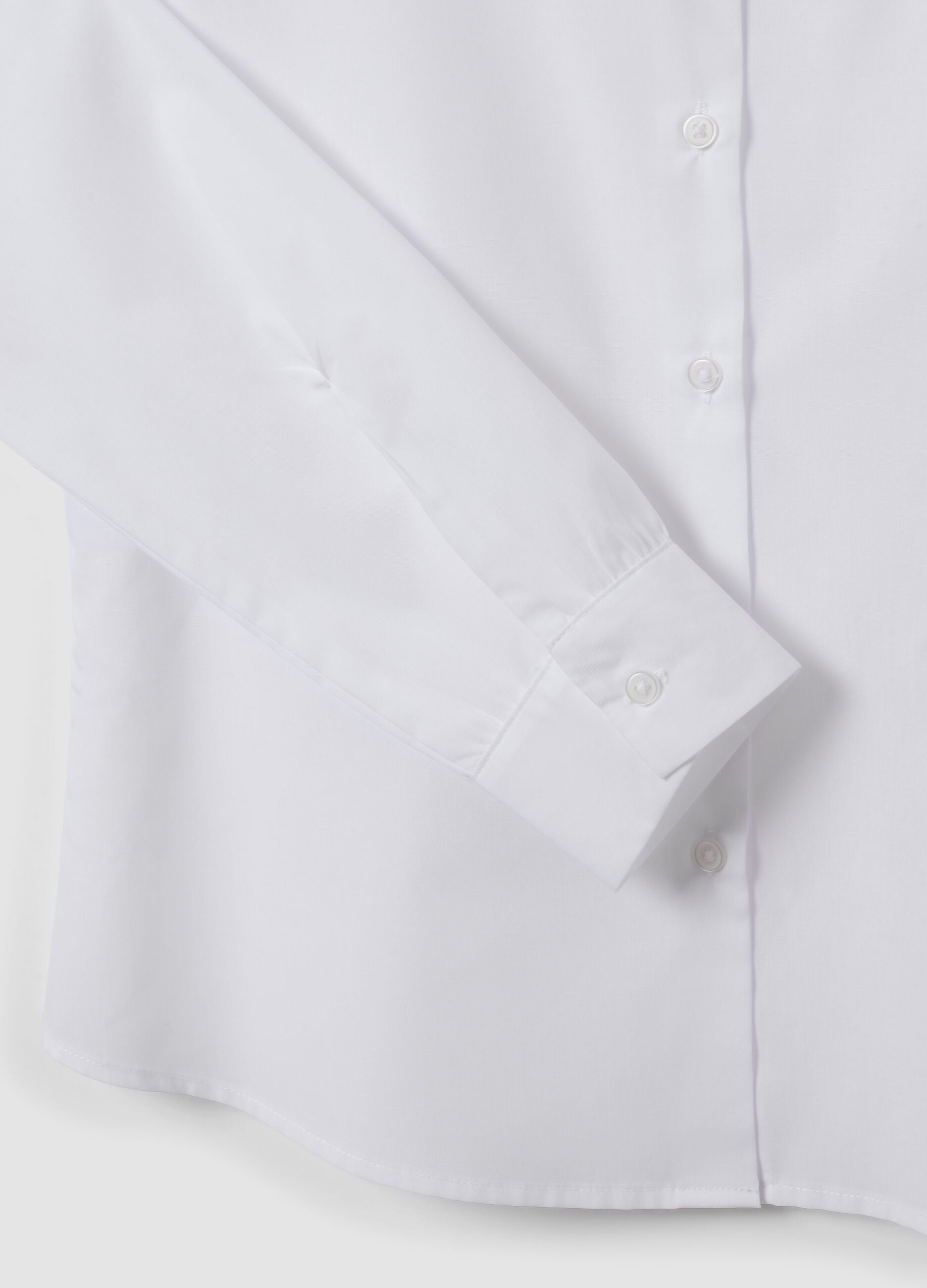 White long-sleeve slim-fit shirt