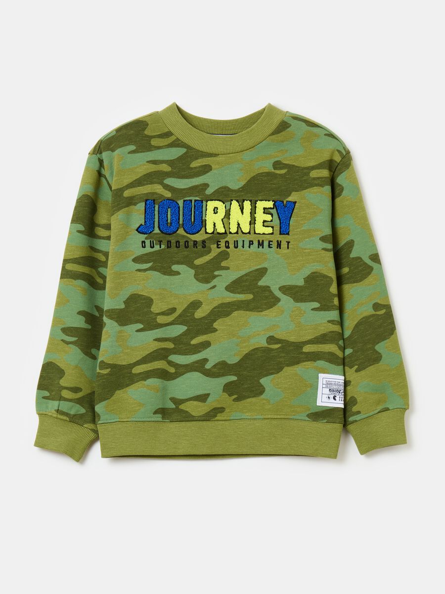 Sweatshirt in camouflage cotton with logo embroidery_0
