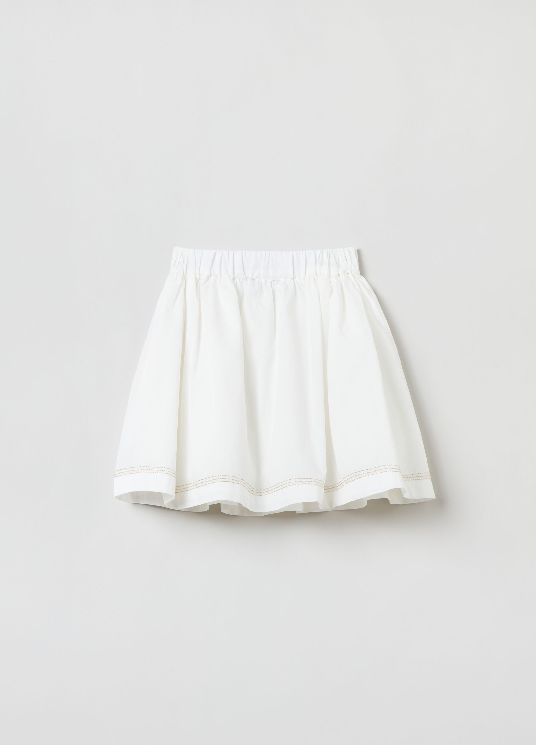 Cotton skirt with lurex embroidery_1