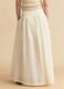 Beige pure cotton midi skirt_2