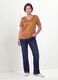 Braune Satinbluse aus Stretchmaterial mit V-Ausschnitt, Regular Fit_2