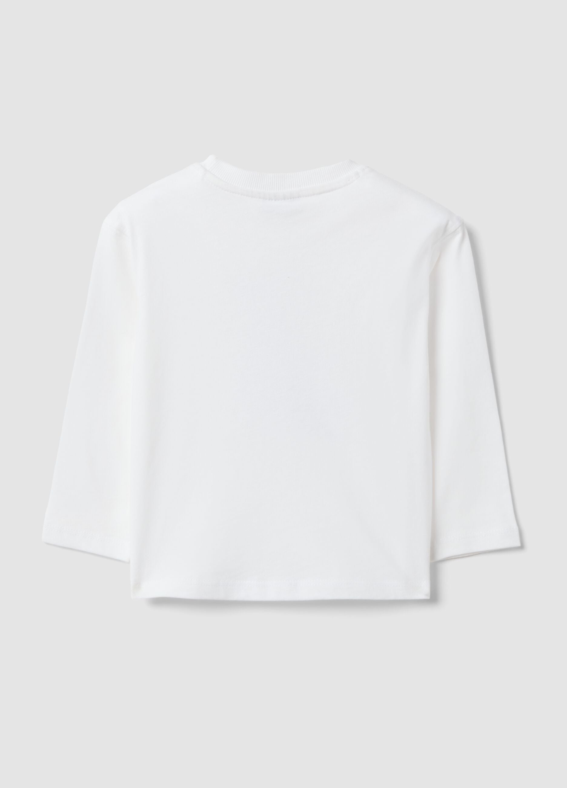 Wei&szlig;es Oversize-T-Shirt aus Bio-Baumwolljersey mit Print f&uuml;r Jungen