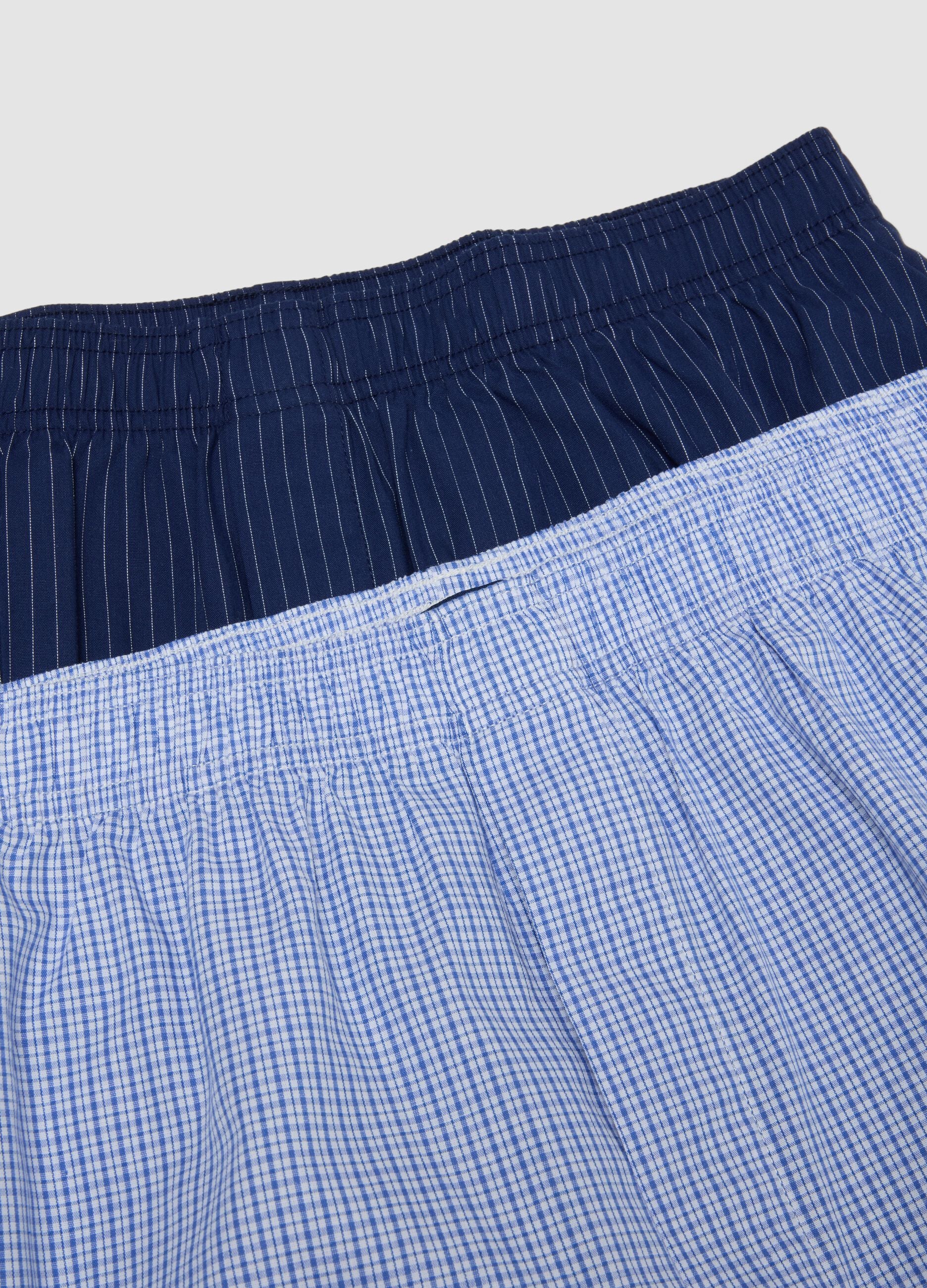 Pack de 2 boxers azul e azul-claro em puro algod&atilde;o org&acirc;nico