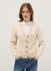 Beige V-neck cardigan in pure cotton with regular fit_1