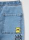 Denim joggers with drawstring and "Skate" print_3