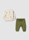 Completo beige e verde in puro cotone organico_0
