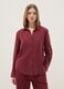 Red long-sleeve viscose blend shirt regular fit_0