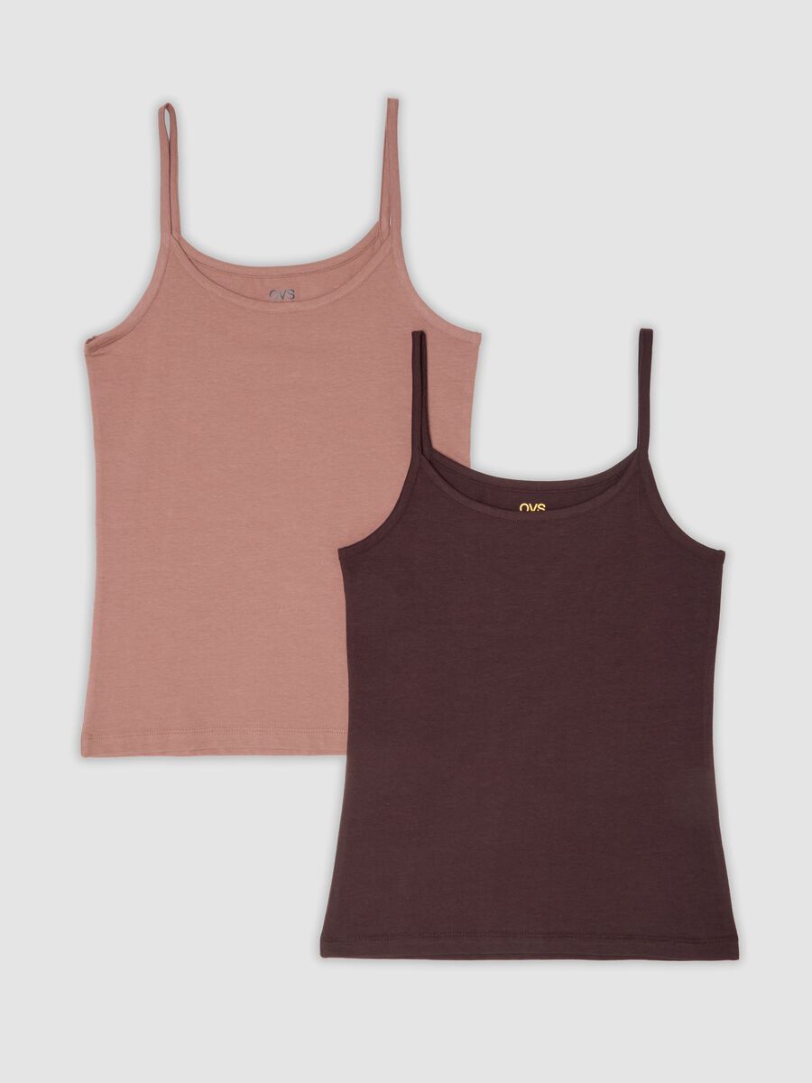 Two-pack of multicolour stretch organic cotton crew-neck vests_0