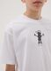 T-shirt de rapaz em algod&atilde;o branco puro tamanho oversized com estampado_1