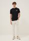 Schwarzes T-Shirt aus reiner Baumwolle mit Print, Regular Fit_1