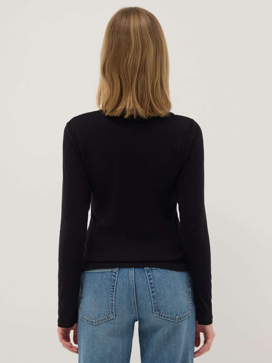 Black pure cotton regular fit T-shirt_2