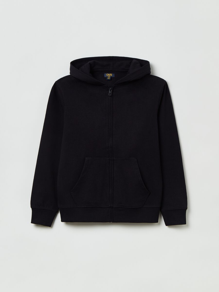 Full-zip sweatshirt in French terry with hood_0