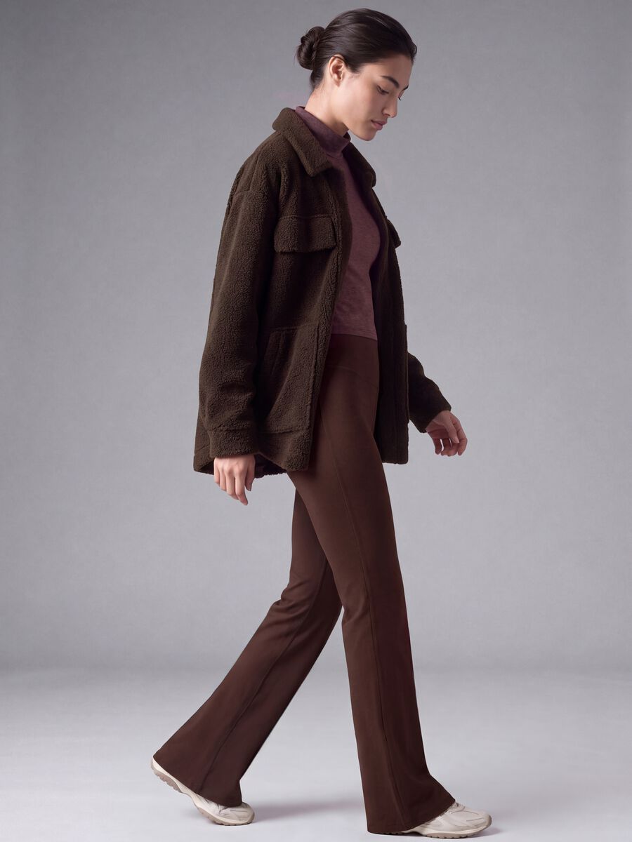 Leggings marroni flare in tessuto elasticizzato traspirante ALTAVIA STUDIO_0