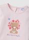 T-shirt rosa de menina em algod&atilde;o puro regular fit com ursinho_3