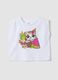 White pure cotton vest top with print_0