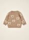 Beiger Wollmix-Pullover mit Rundhalsausschnitt und Teddyb&auml;r-Motiv_2