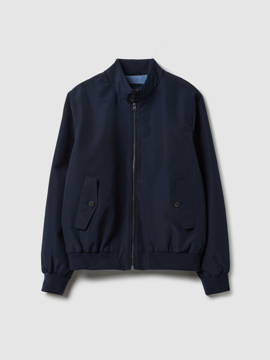 Regular fit blue jacket with zip_4