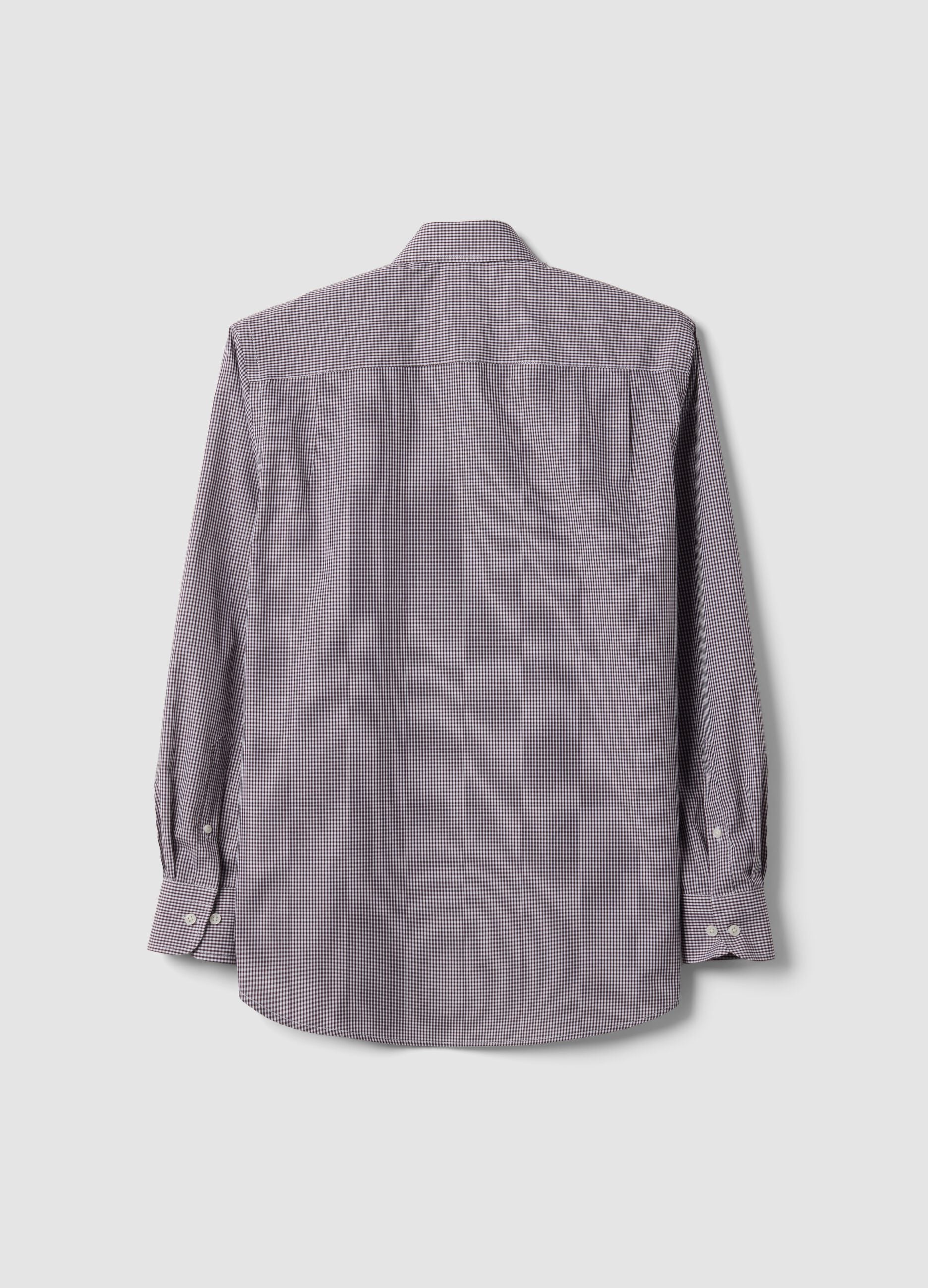 Easy-iron multicolour cotton-blend shirt with button-down collar, regular fit