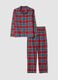 Red and navy organic cotton pyjamas with collar, regular fit_0