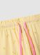 Shorts pigiama giallo in puro cotone con stampe limoni e coulisse rosa_5