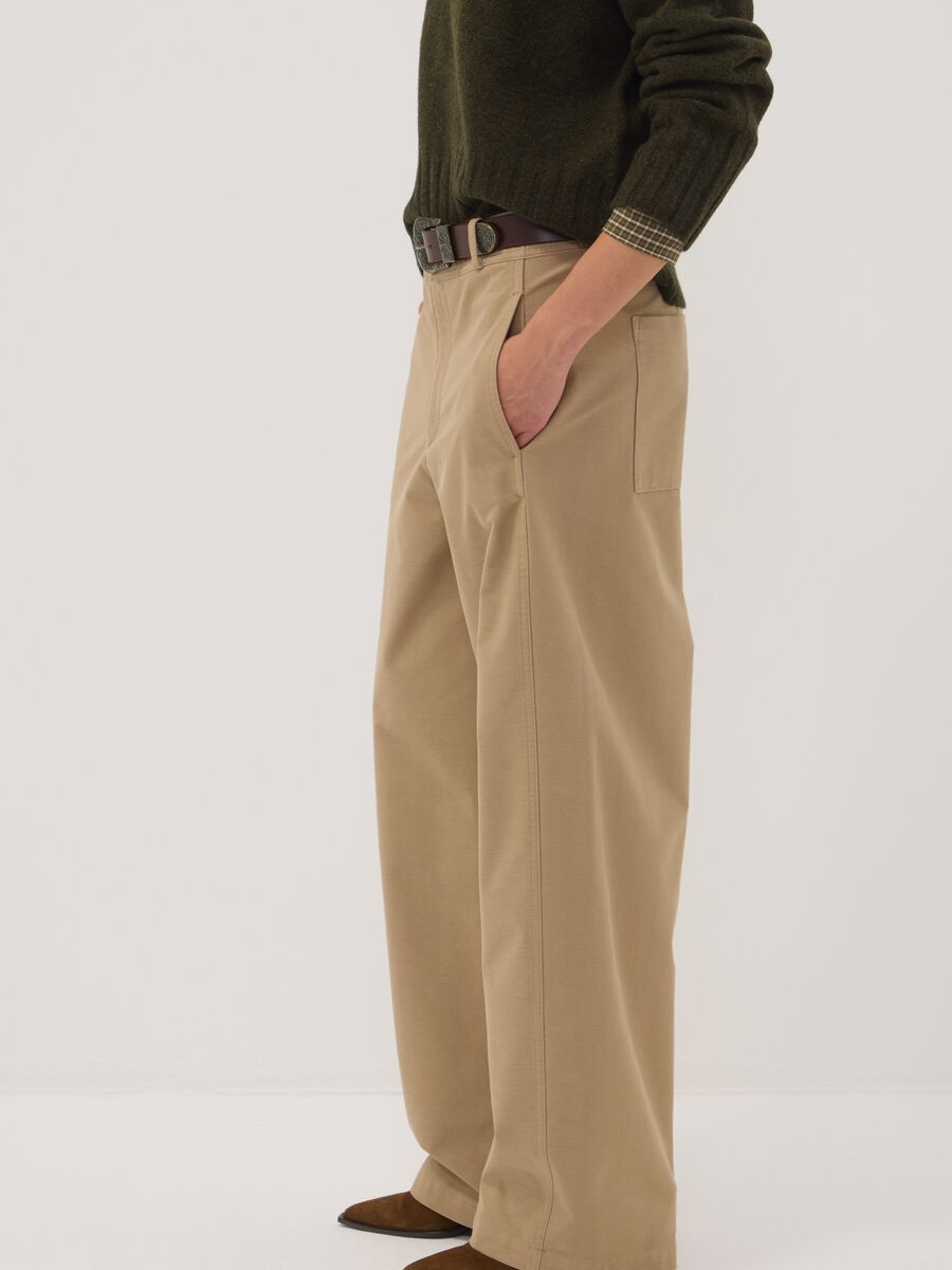 The Iconic Pants beige Barrel-Fit-Hose aus elastischem Baumwollmix_3