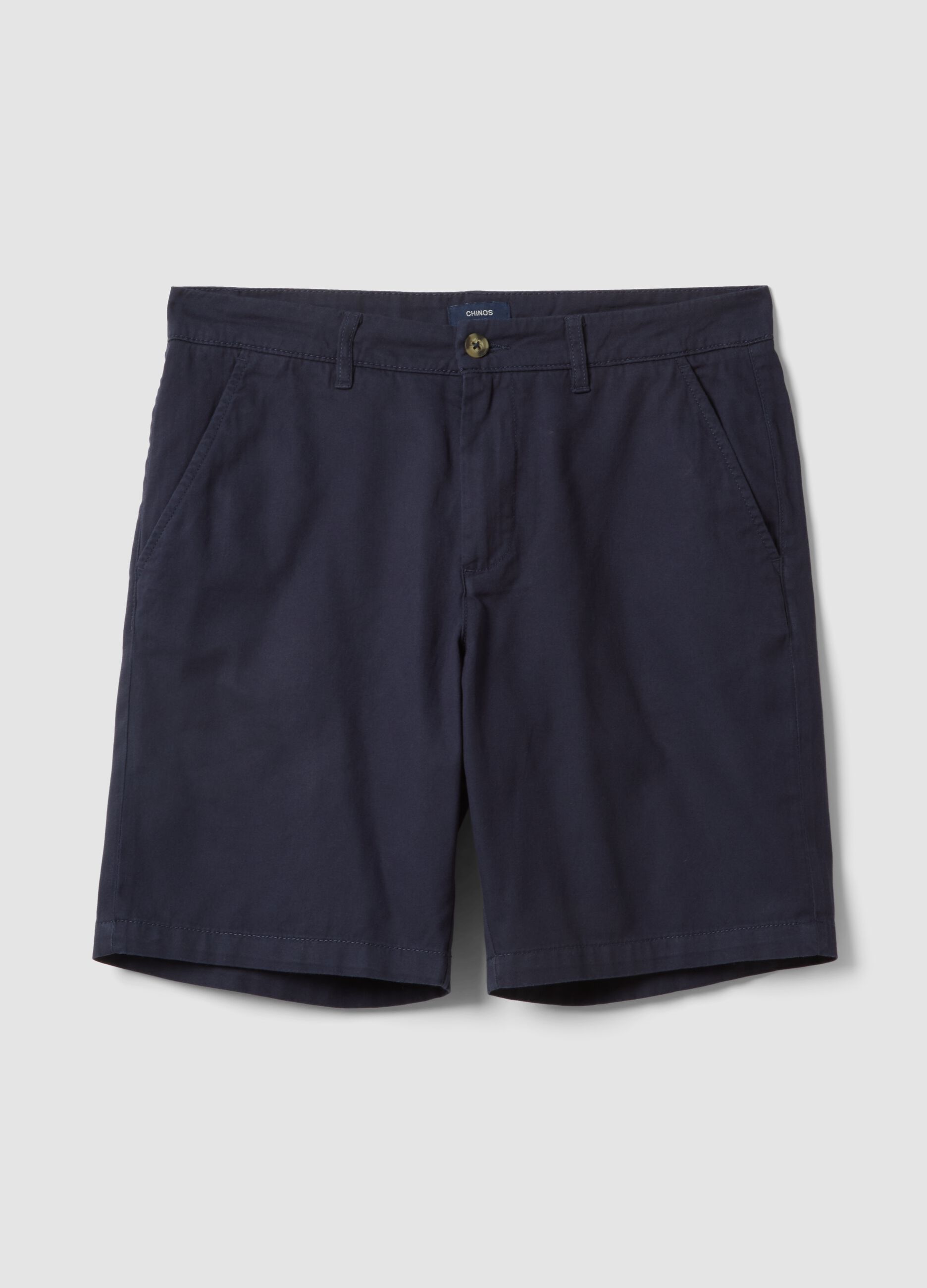 Blue cotton chino bermuda shorts, regular fit