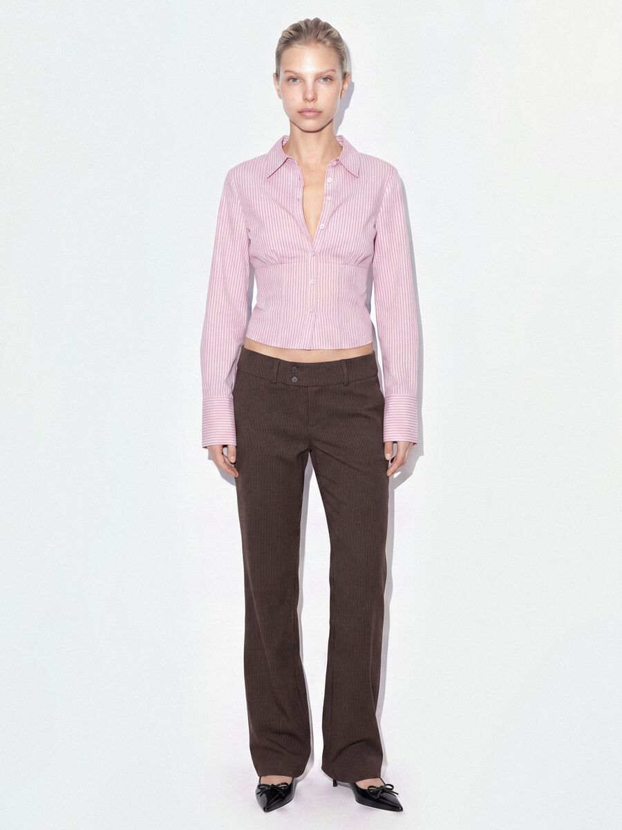 Pink striped slim-fit stretch cotton shirt_1
