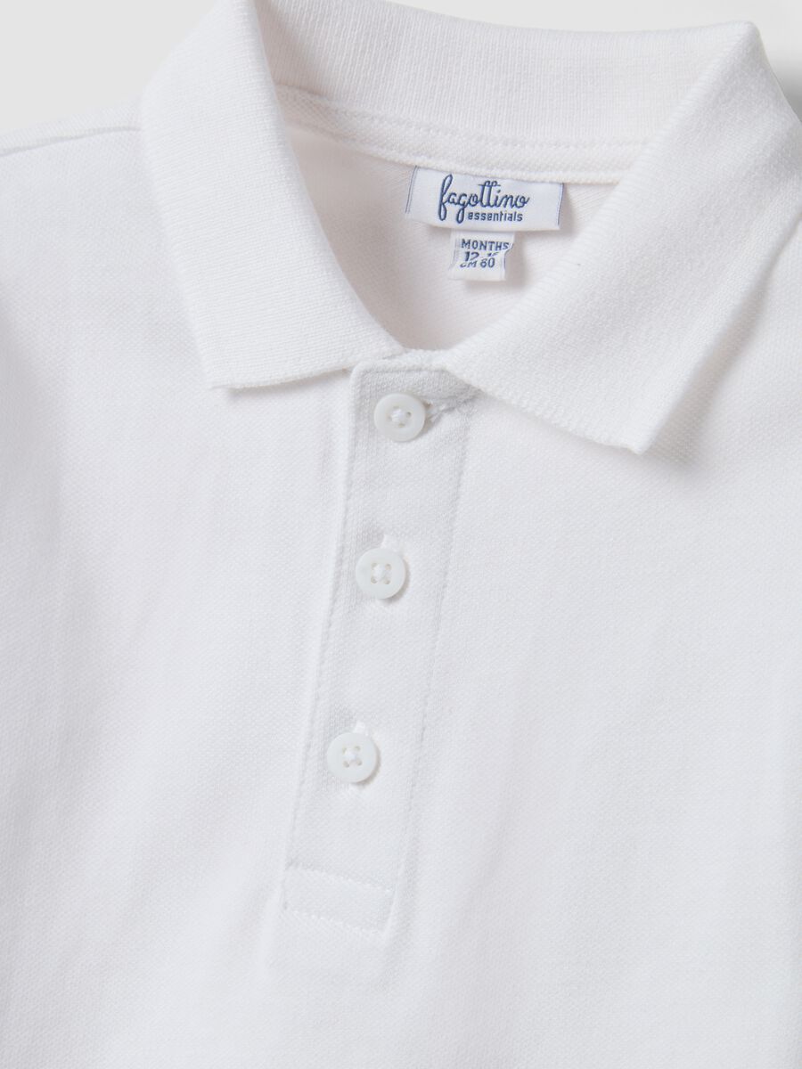 White organic cotton polo shirt for boys, regular fit_2