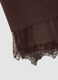 Brown pure cotton T-shirt with lace insert, relaxed fit_5