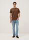 Brown crew neck pure cotton regular fit t-shirt_1