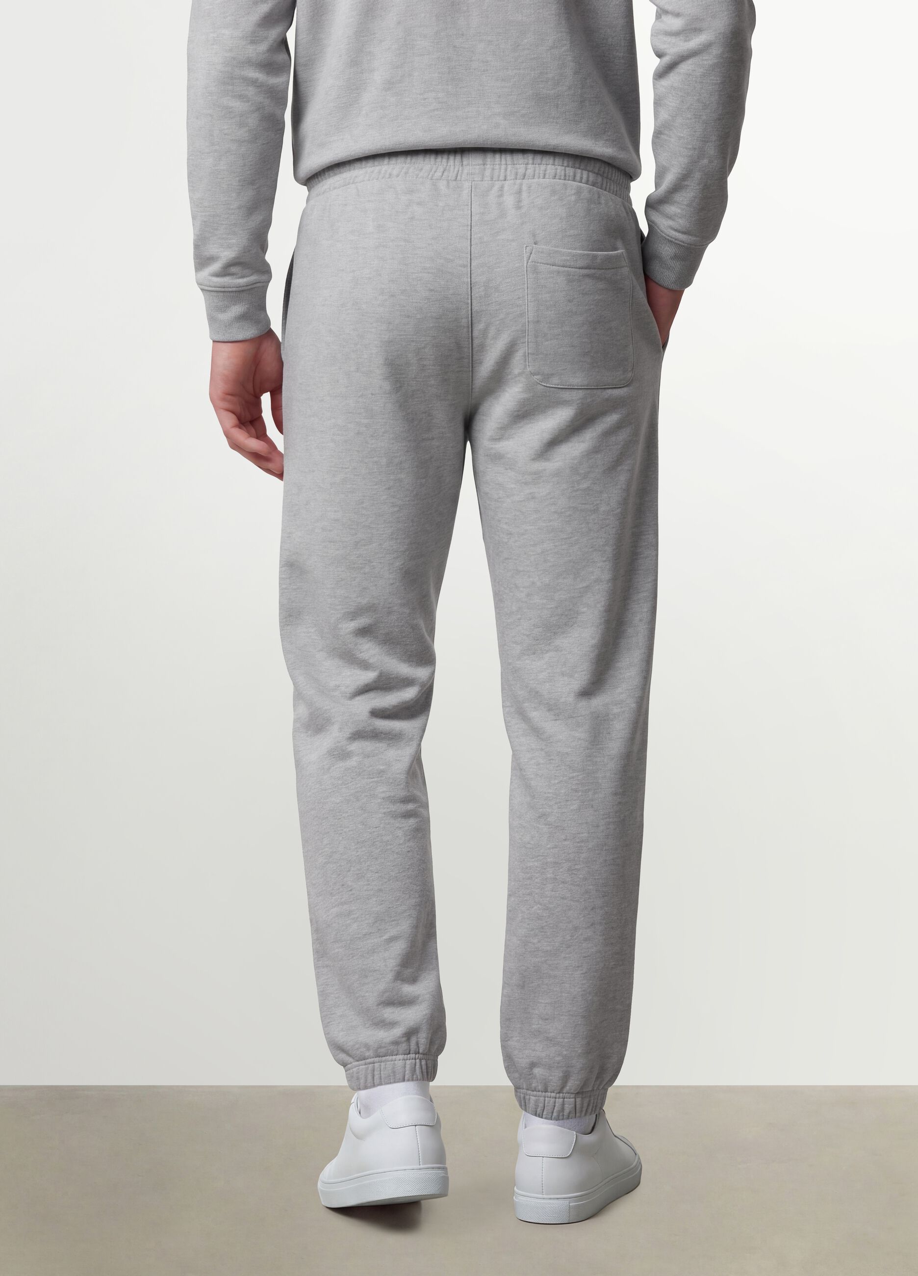 Grey cotton-blend jogger trousers, regular fit