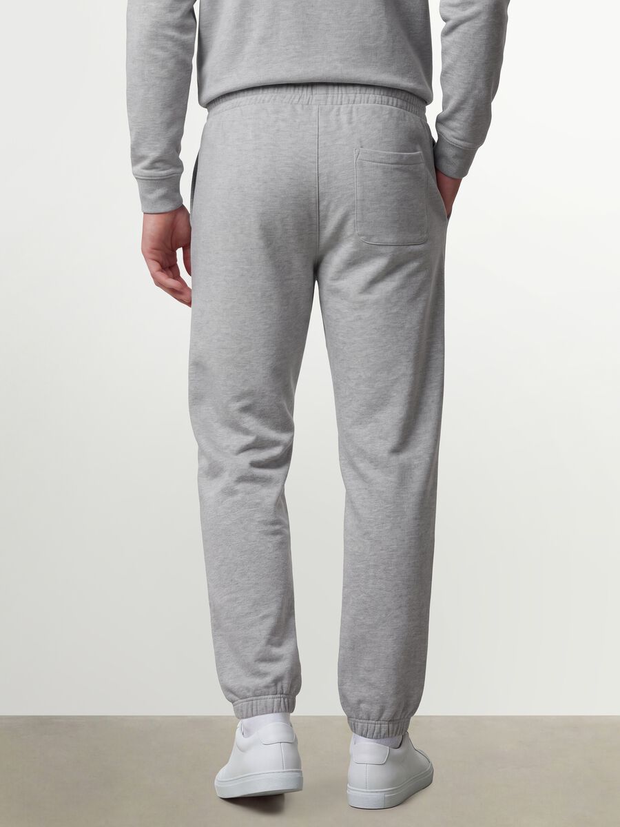 Grey cotton-blend joggers, regular fit_3