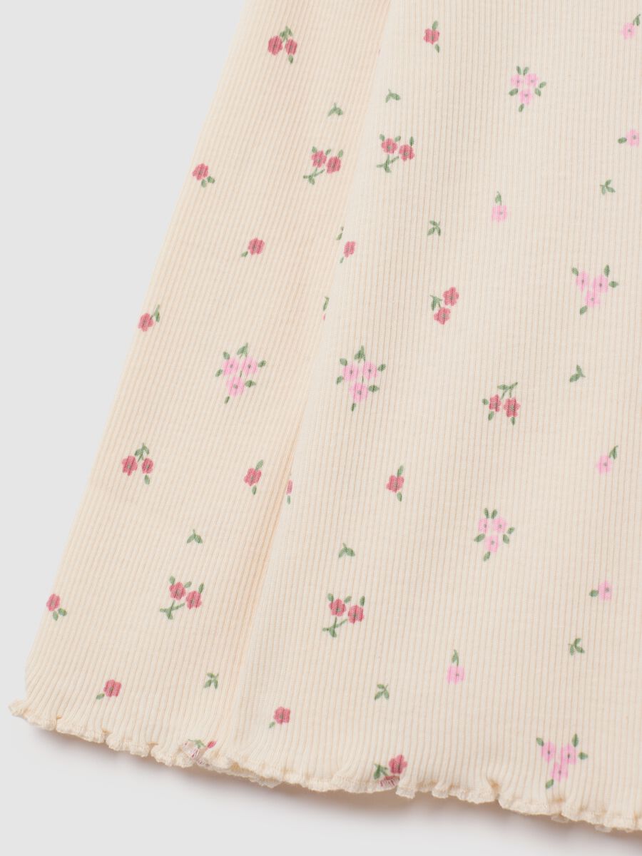 Girls' beige regular fit cotton T-shirt_2