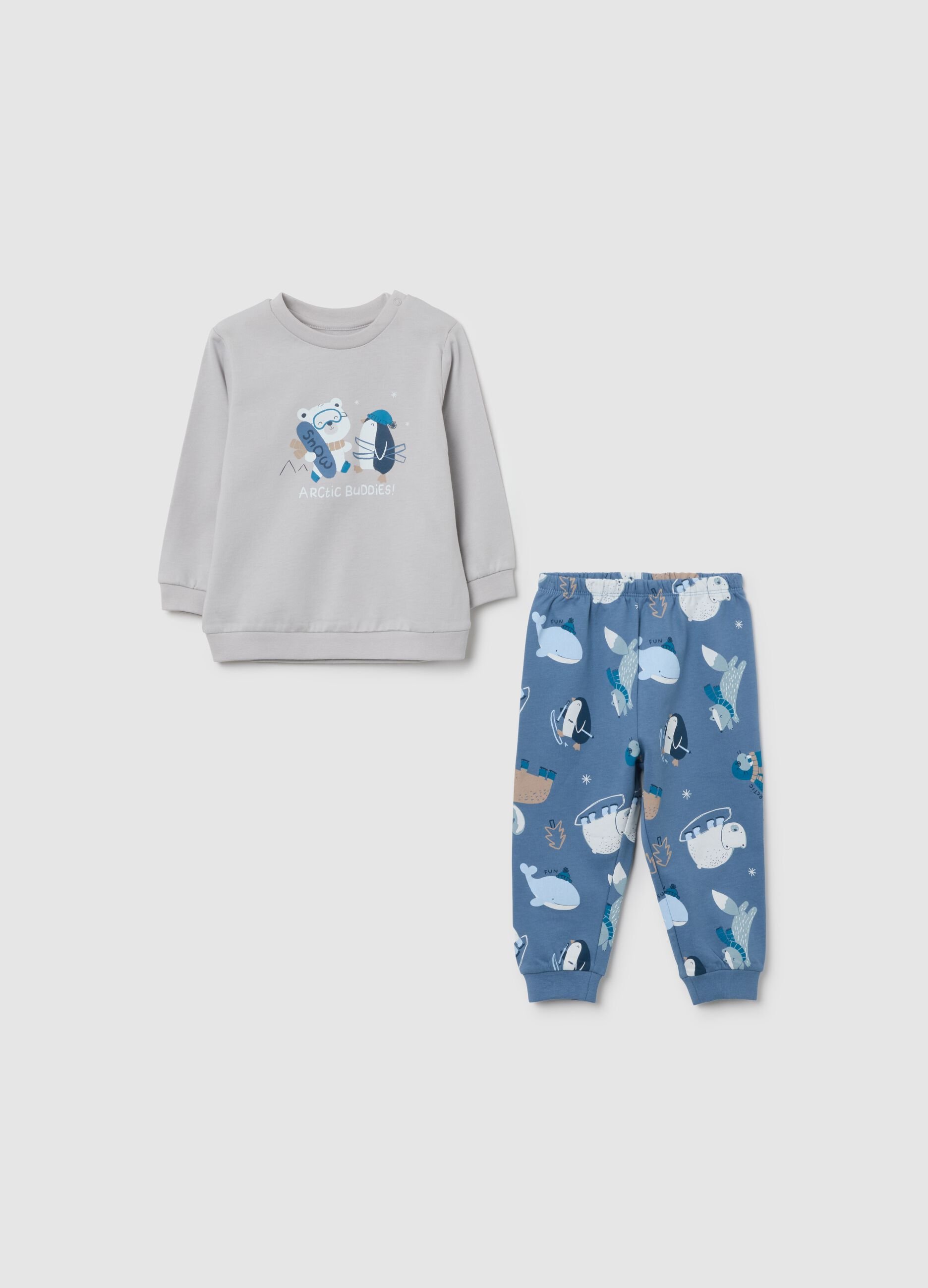 Multicolour pure cotton baby pyjamas, regular fit