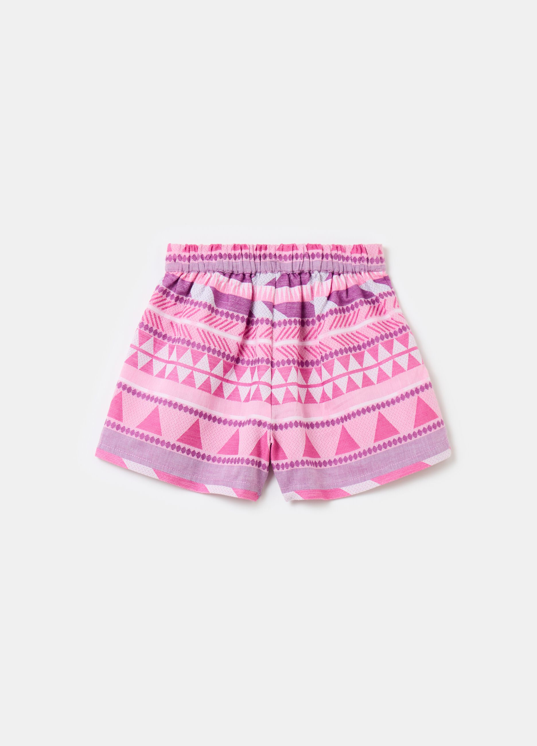 Shorts with ethnic jacquard designs