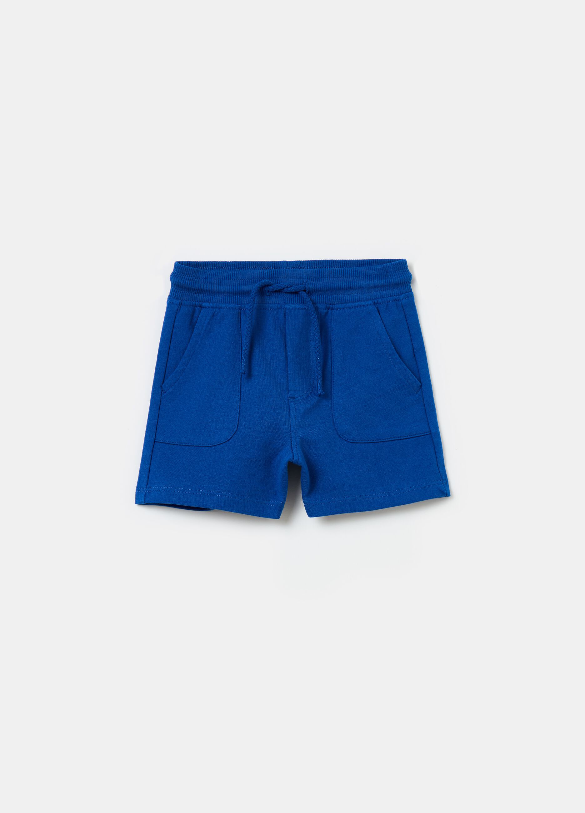 Cotton shorts with pockets and drawstring
