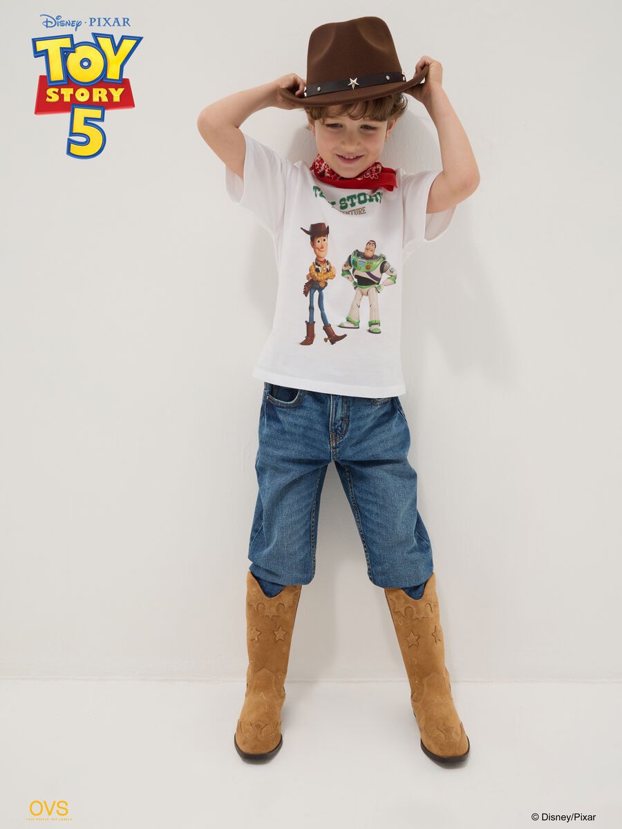 White pure cotton Toy Story print T-shirt for boys_0