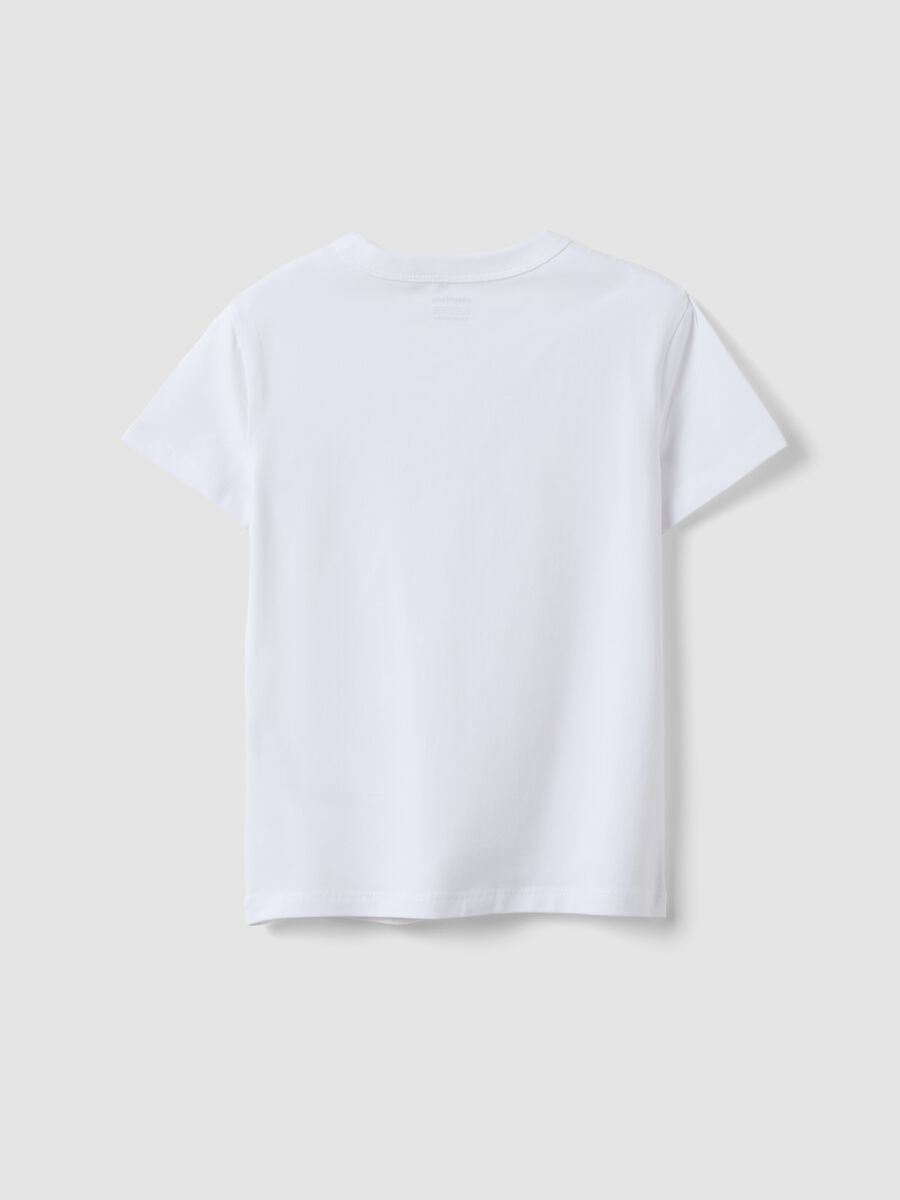 Girls&rsquo; white stretch cotton regular-fit T-shirt_4