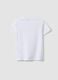 T-shirt branca de algod&atilde;o el&aacute;stico para rapariga, corte regular_4