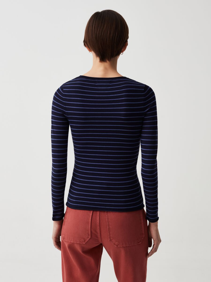 Long-sleeved top with striped pattern_2