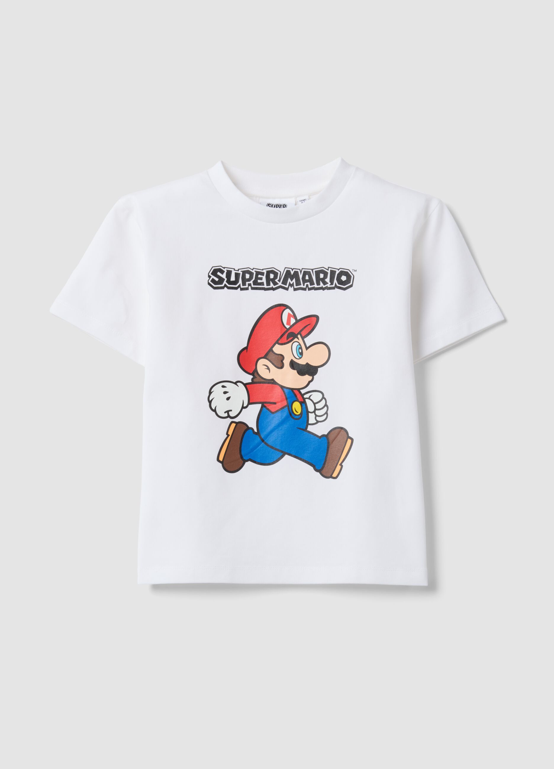 &Pi;&alpha;&iota;&delta;&iota;&kappa;ό &lambda;&epsilon;&upsilon;&kappa;ό T-shirt Super Mario &alpha;&pi;ό &epsilon;&lambda;&alpha;&sigma;&tau;&iota;&kappa;ό &beta;&alpha;&mu;&beta;ά&kappa;&iota;
