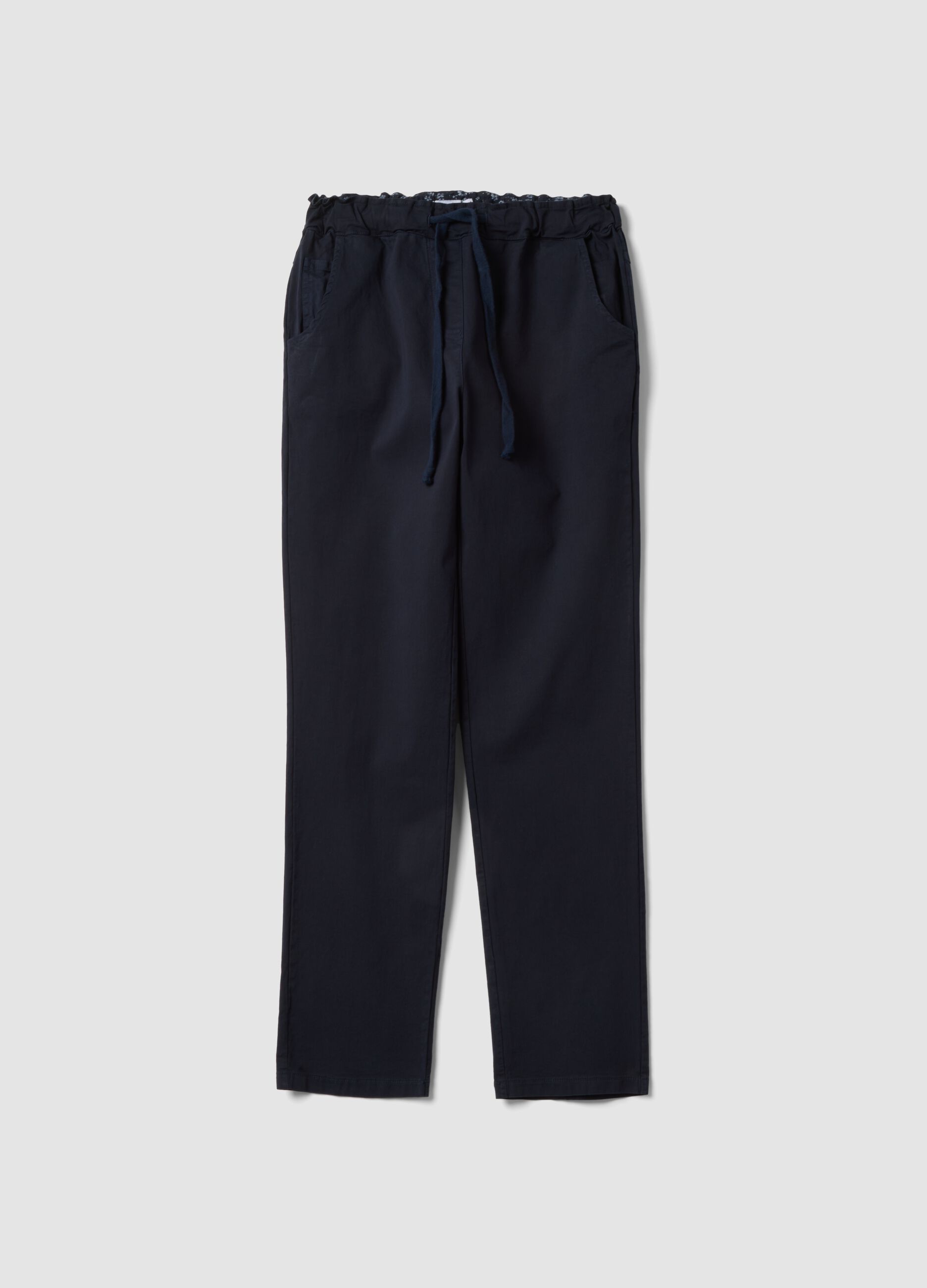 Blaue Hose aus Stretch-Baumwolle mit Kordelzug