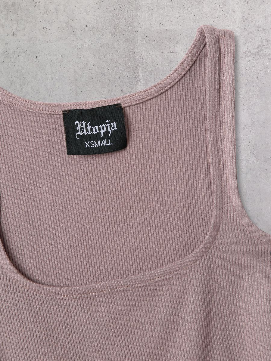 Top bez rukava s kvadratnim izrezom u mocha nijansi_6