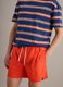 Orangefarbene Badeshorts mit elastischem Bund und Kordelzug_2