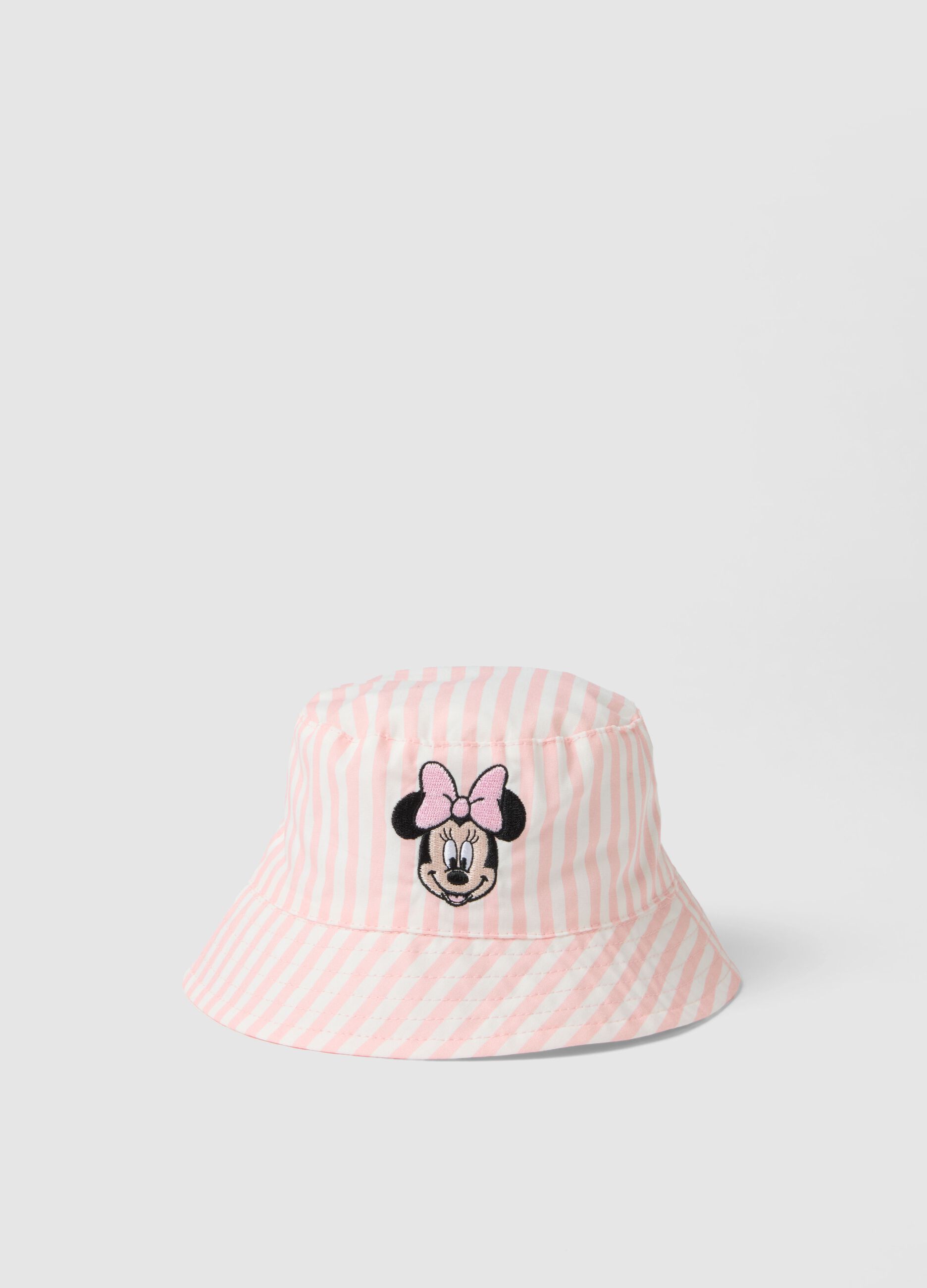 Girls' Multicolour Striped Pure Cotton Hat with Minnie